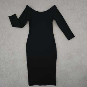 Zara Mid Sleeve Black Tube Dress, Size M EUC